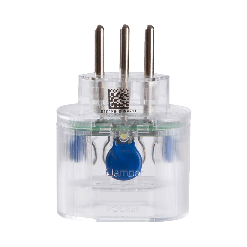 Encontraproduto.com.br - Protetor contra surtos (DPS) - 127/220 volts - 10 amperes - 1 tomada - 3 pinos - iCLAMPER Pocket 3P 10A - KIT 10 UNIDADES
