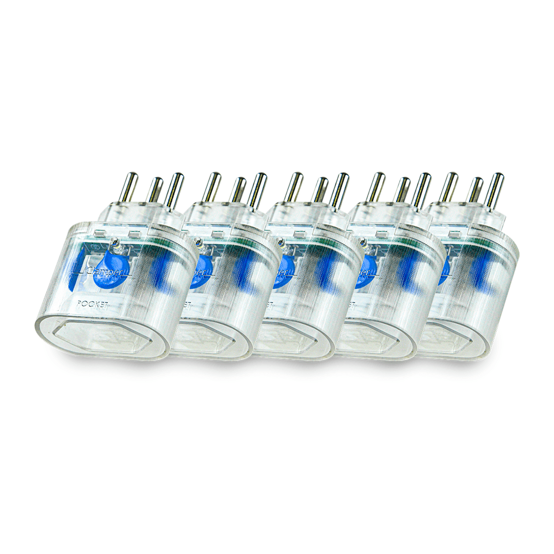 Encontraproduto.com.br - Protetor contra surtos (DPS) - 127/220 volts - 10 amperes - 1 tomada - 3 pinos - iCLAMPER Pocket 3P 10A - KIT 10 UNIDADES