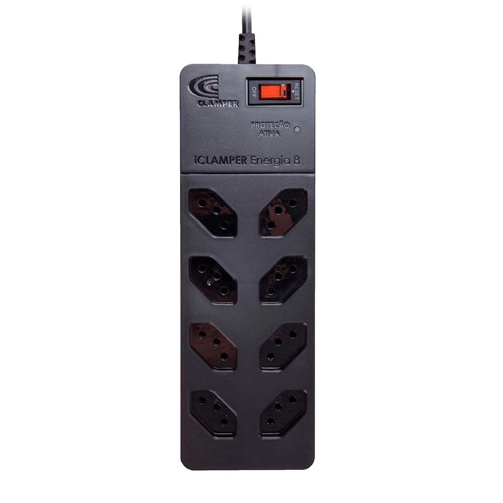 Encontraproduto.com.br - Filtro de Linha DPS 2P+T 10A Iclamper Clamper Preto