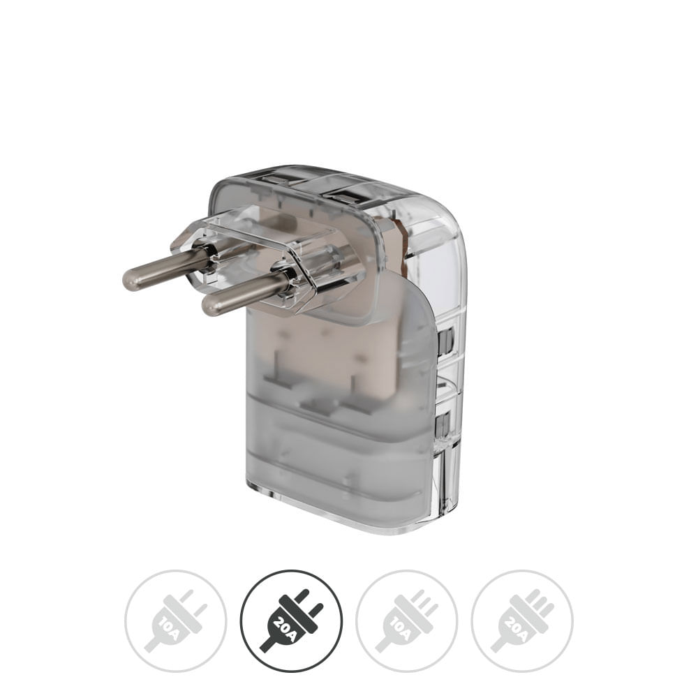 Protetor contra surtos (DPS) - 127/220 volts - 20 amperes - 1 tomada - 2 pinos - iCLAMPER Pocket Fit 2P 20A