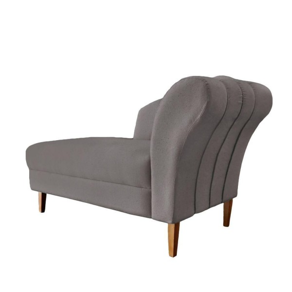 Encontraproduto.com.br - Kit Recamier Divã Olivia 160cm + 02 Poltrona Decorativa Olivia Suede Cinza - Am Interiores