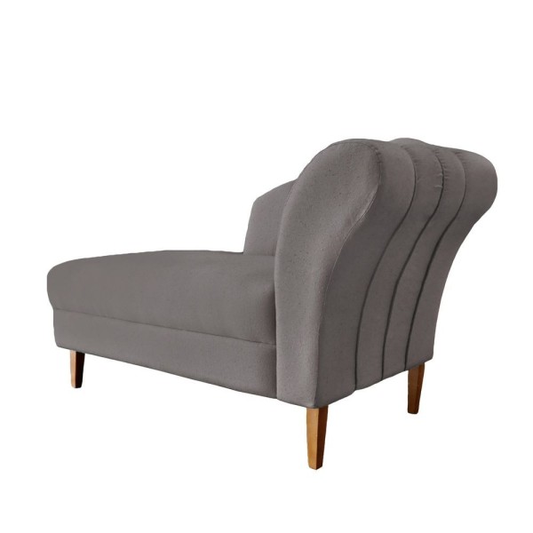 Encontraproduto.com.br - Kit Recamier Divã Olivia 160cm + 02 Poltrona Decorativa Olivia Suede Cinza - Am Interiores