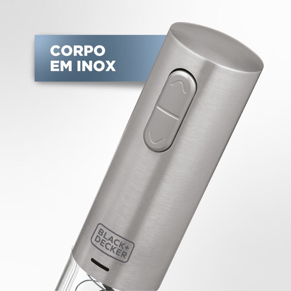 Abridor de vinho em inox Black Decker w10 bivolt cinza