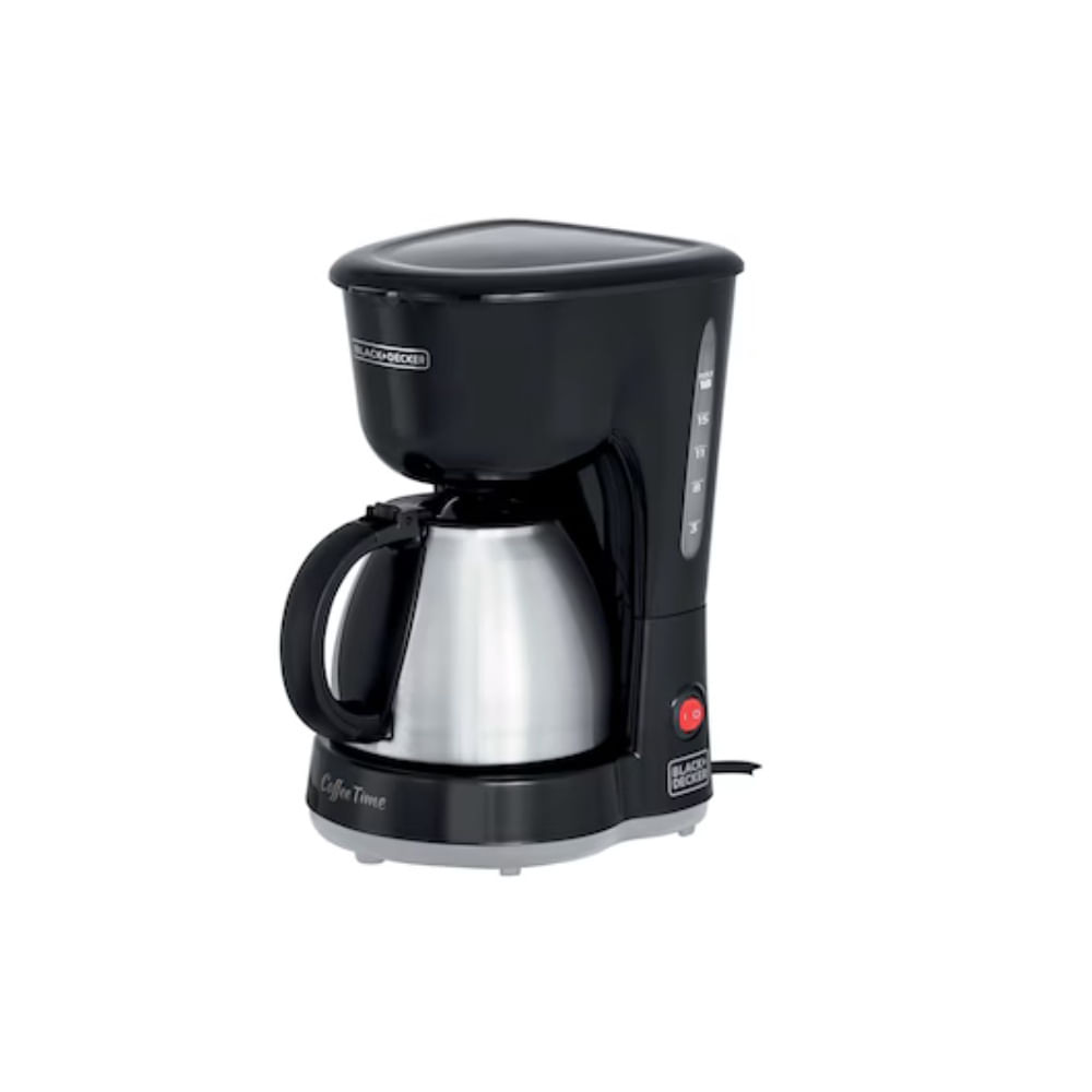 Cafeteira Elétrica 18 Xícaras Black & Decker CM15 com Jarra Inox Preta e Prata 127V
