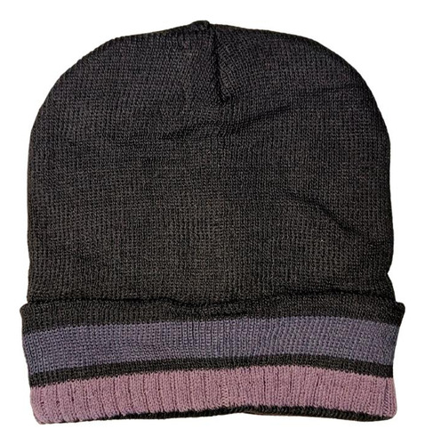 Encontraproduto.com.br - Touca Térmica Gorro De Inverno Com Listras E Forro Quentinha Preto E Vermelho