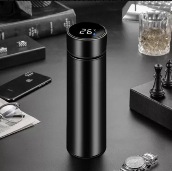 Garrafa Térmica Em Aço Inox Com Termômetro Digital 500ml Led