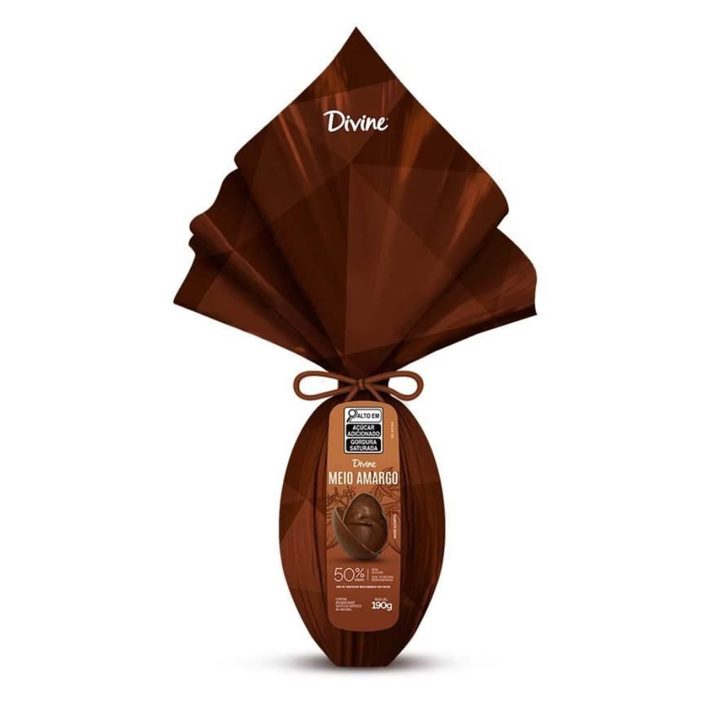 Ovo de Páscoa Meio Amargo Sem Glúten Divine 190g
