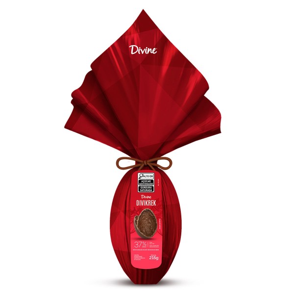 Encontraproduto.com.br - Ovo De Páscoa Divine Chocolate Ao Leite 37% Cacau Com Flocos De Arroz 215g