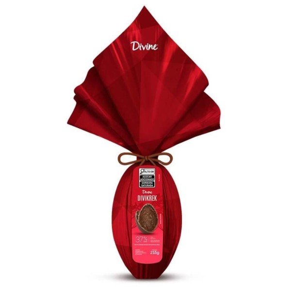 Encontraproduto.com.br - Ovo De Páscoa Divine Chocolate Ao Leite 37% Cacau Com Flocos De Arroz 215g