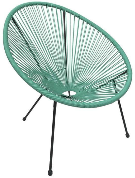 Poltrona Acapulco Rivatti Aço e Polietileno Verde Turquesa 71x88,5x74cm