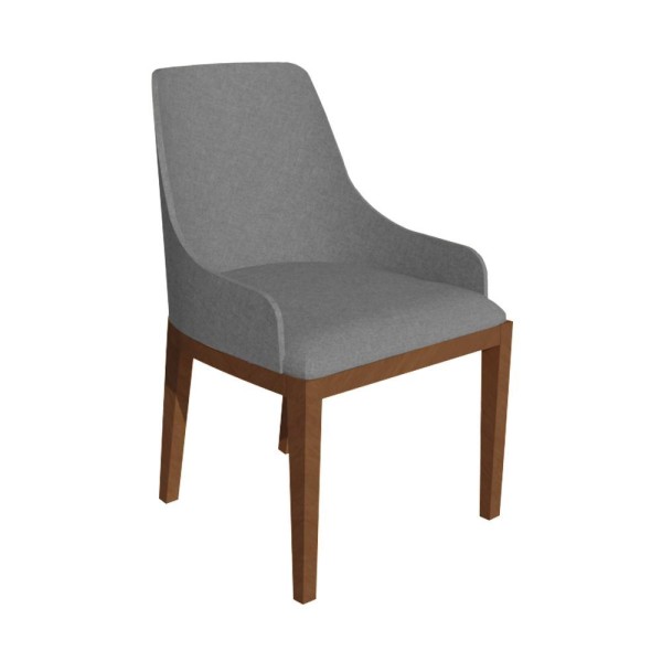 Encontraproduto.com.br - Mesa De Jantar 1,6m Safira Off White Com 6 Cadeiras Elisa Linho Cinza Madeira Maciça Imbuia