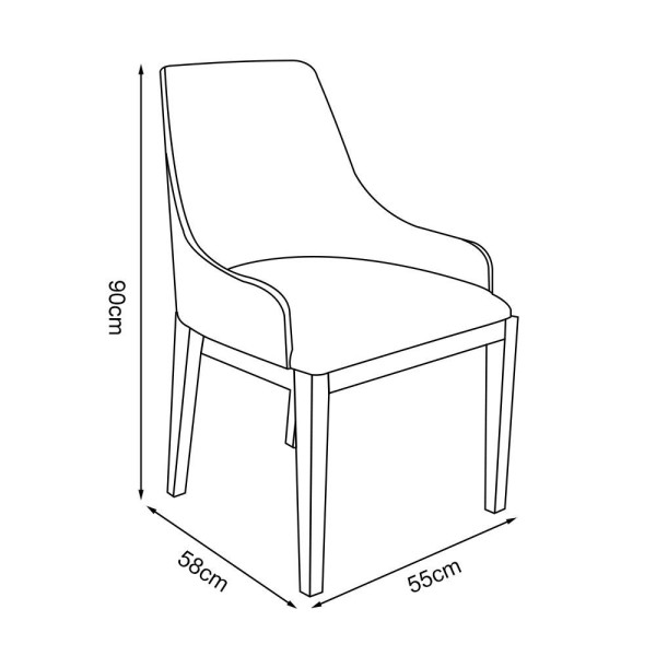 Encontraproduto.com.br - Mesa De Jantar 1,6m Safira Off White Com 6 Cadeiras Elisa Linho Cinza Madeira Maciça Imbuia