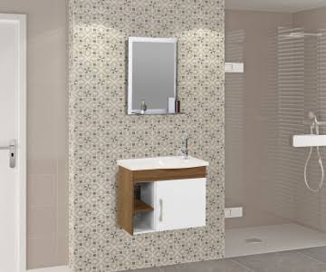 Encontraproduto.com.br - Kit Turin Suspenso 55.5cm Com 1 Porta 2 Nichos Nogal Aj Rorato