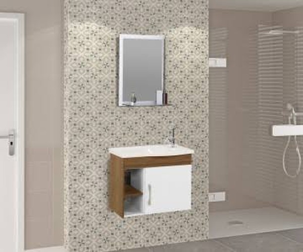 Encontraproduto.com.br - Kit Turin Suspenso 55.5cm Com 1 Porta 2 Nichos Nogal Aj Rorato