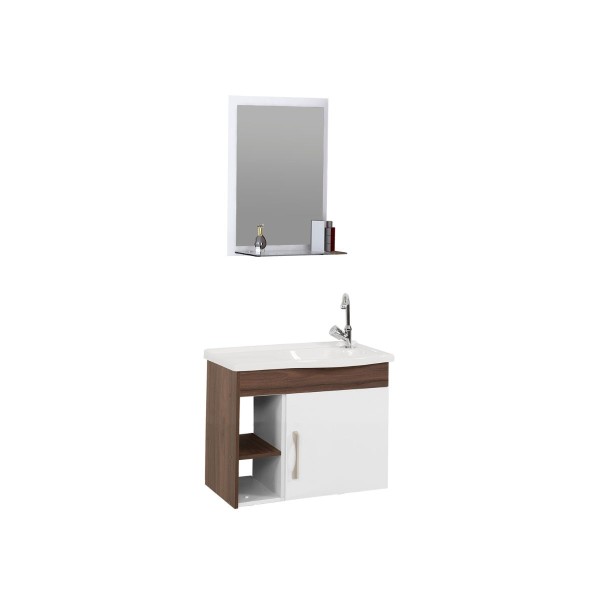 Encontraproduto.com.br - Kit Turin Suspenso 55.5cm Com 1 Porta 2 Nichos Castaine Aj Rorato