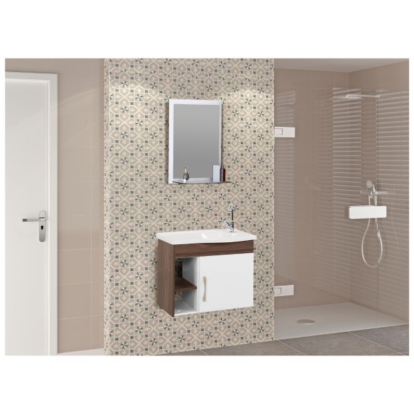 Encontraproduto.com.br - Kit Turin Suspenso 55.5cm Com 1 Porta 2 Nichos Castaine Aj Rorato