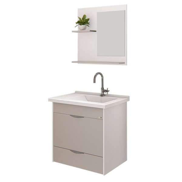 Encontraproduto.com.br - Kit Roma Suspenso 55.4cm Com 1 Gaveta Espelho/Pia Gianduia  Aj Rorato