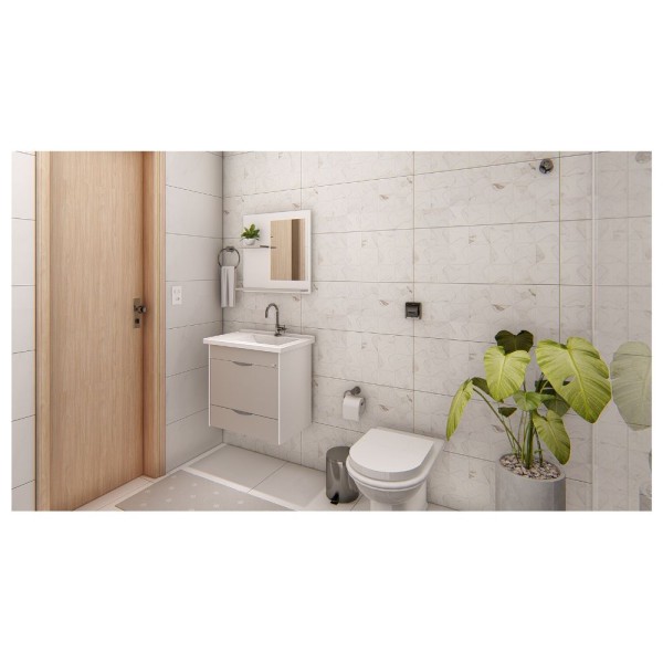Encontraproduto.com.br - Kit Roma Suspenso 55.4cm Com 1 Gaveta Espelho/Pia Gianduia  Aj Rorato