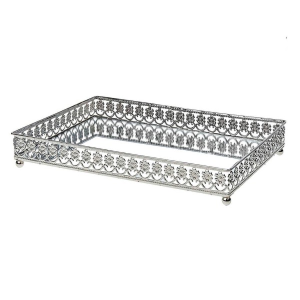 Encontraproduto.com.br - Bandeja em Metal com Espelho Cromada 27cm