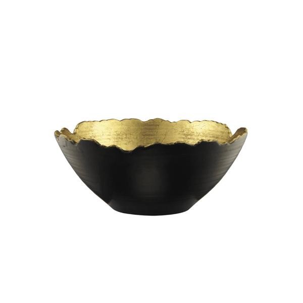 Centro de mesa em metal Mart médio preto e dourado