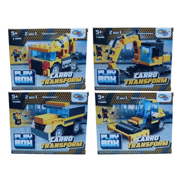 Encontraproduto.com.br - Play Box 2 em 1 Carro de Montar Transform- Modelos Sortidos - Wellkids UNICA