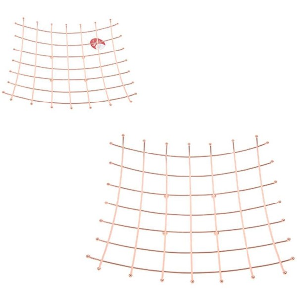 Fruteira De Mesa Quadrada Metalizado Cobre/ Rose 32Cm