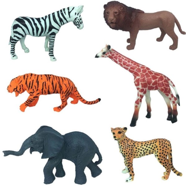 Encontraproduto.com.br - Kit Animais Da Savana Com 6 Peças - Wellkids