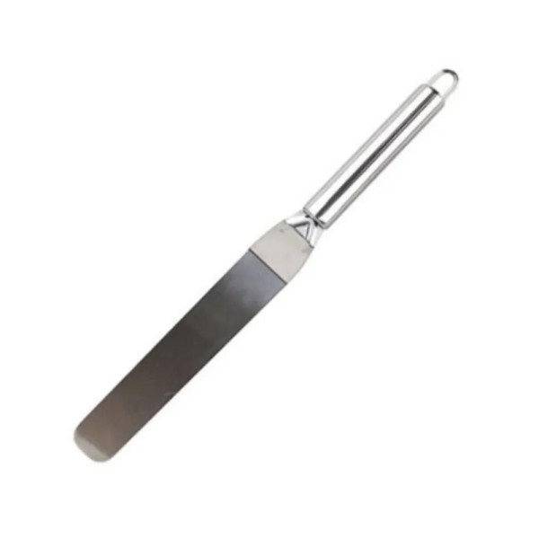 Espátula Para Confeitar Curva Grande 31Cm Em Aço Inox Prata