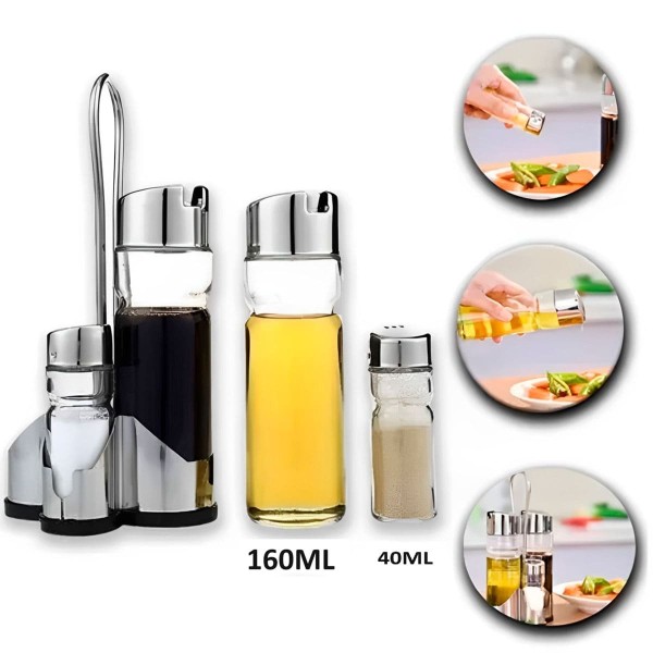 Encontraproduto.com.br - Jogo Wellmix 4 Pe As Galheteiro Com Suporte Pl Stico 160/40ml (MP)