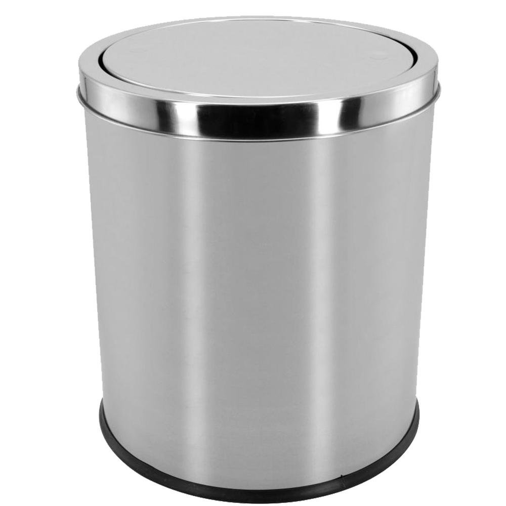 Encontraproduto.com.br - Lixeira C/ Tampa Basculante 5L em Aço Inox Wellmix