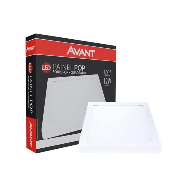 Encontraproduto.com.br - Plafon Led Quadrado 12W 6500K 720LM 17x17 Bivolt Sobrepor Luz Branca - Avant