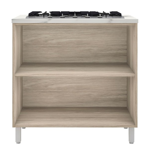 Encontraproduto.com.br - Balcão para Cooktop de 5 Bocas Bartira Amazonita com 1 Porta, 1 Gaveta e 1 Prateleira - 80,1cm de largura