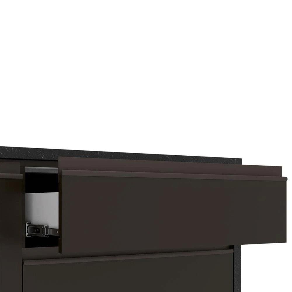 Encontraproduto.com.br - Bancada Bartira Gourmet com 1 Porta, 4 Gavetas e 1 Prateleira - 126cm de largura