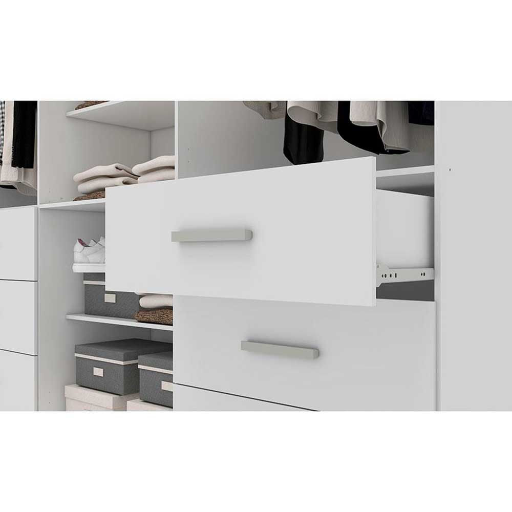 Encontraproduto.com.br - Guarda-Roupa Casal Bartira Santiago com 209,2cm de Largura, 6 Portas e 6 Gavetas Externas Branco fosco