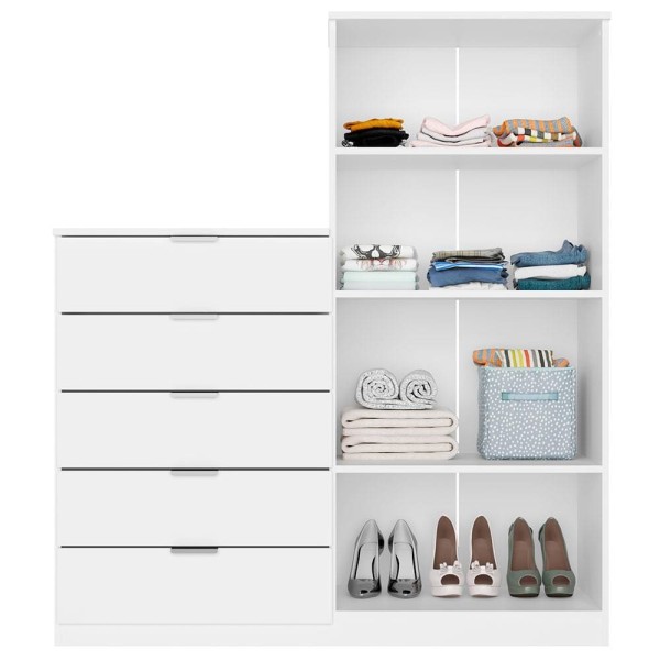 Encontraproduto.com.br - Cômoda Sapateira Bartira Roma com 2 Portas e 5 Gavetas