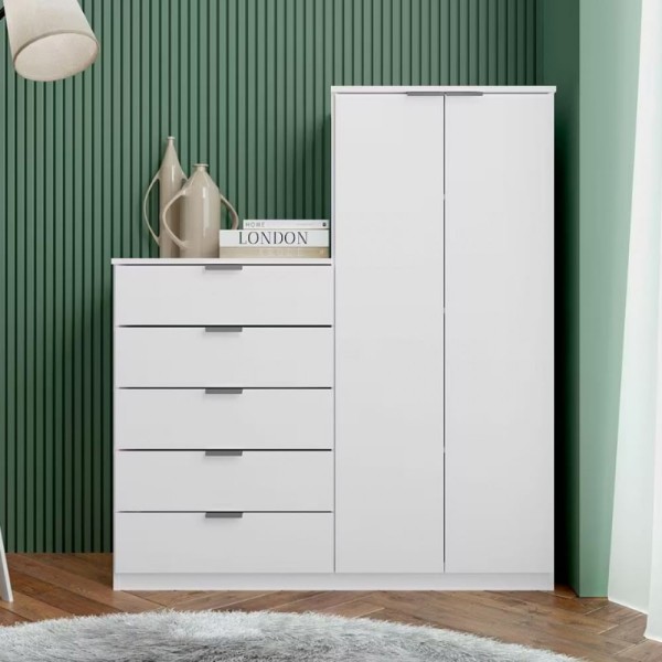 Encontraproduto.com.br - Cômoda Sapateira Bartira Roma com 2 Portas e 5 Gavetas