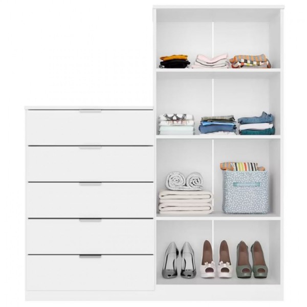 Encontraproduto.com.br - Cômoda Sapateira Bartira Roma com 2 Portas e 5 Gavetas