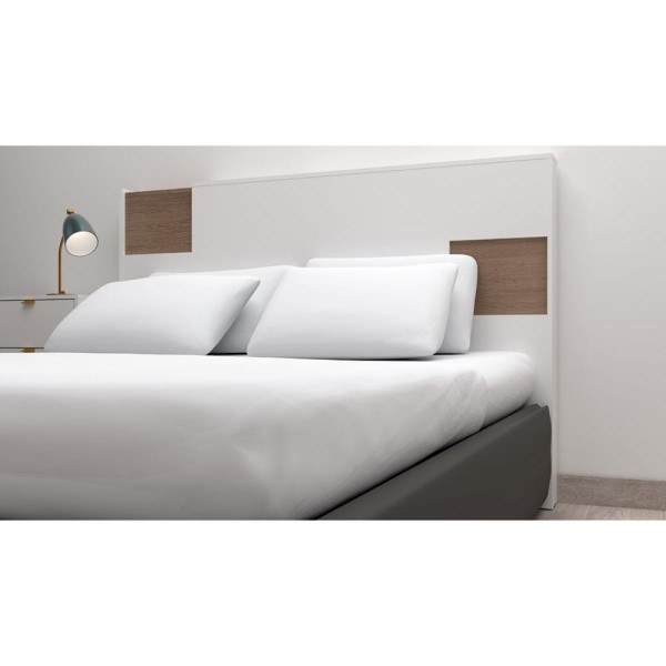 Encontraproduto.com.br - Cabeceira para Cama Box Casal e Queen Bartira Diplomata com Revestimento em Finish Foil Branco/Avelã