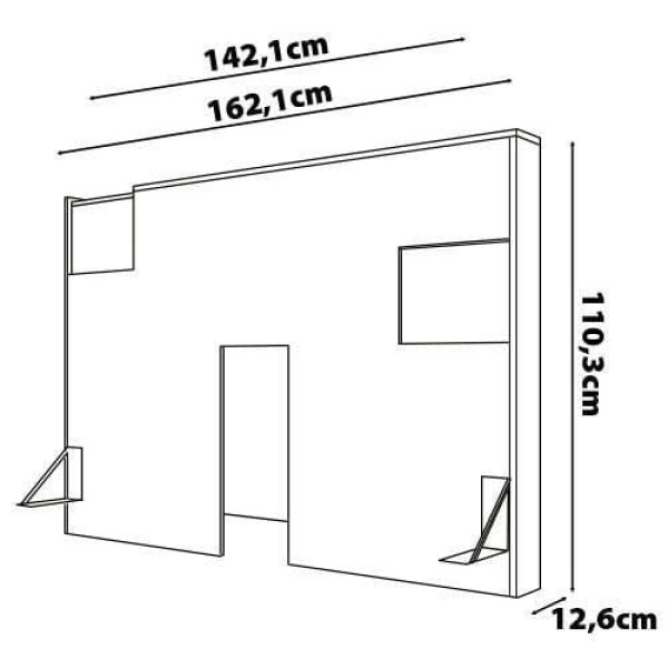 Encontraproduto.com.br - Cabeceira para Cama Box Casal e Queen Bartira Diplomata com Revestimento em Finish Foil Branco/Avelã