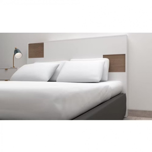 Encontraproduto.com.br - Cabeceira para Cama Box Casal e Queen Bartira Diplomata com Revestimento em Finish Foil Branco/Avelã