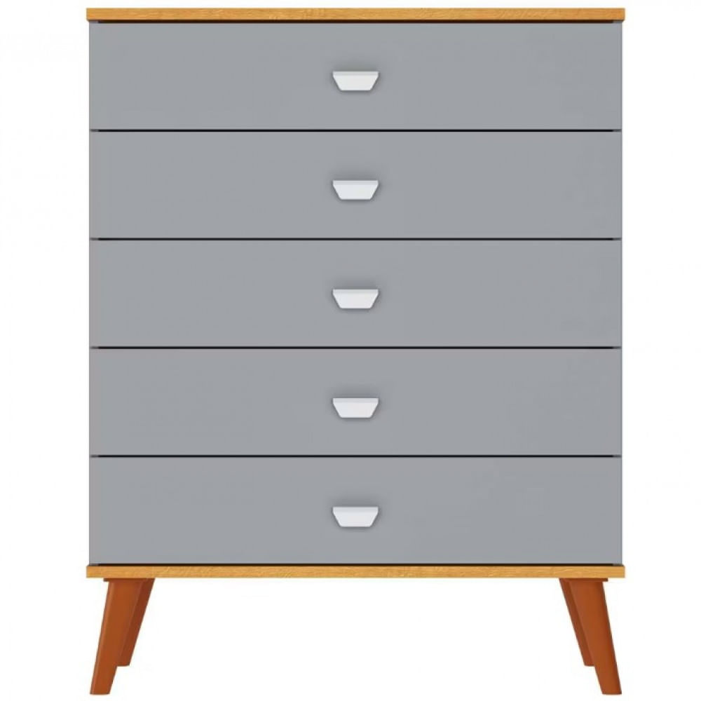 Encontraproduto.com.br - Cômoda Infantil Bartira Ternura Com 5 Gavetas Azul