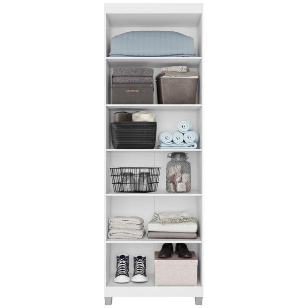 Encontraproduto.com.br - Armário Multiuso Bartira Gigante com 2 Portas e 5 Prateleiras Branco Fosco