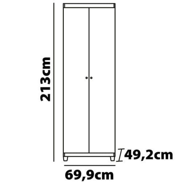 Encontraproduto.com.br - Armário Multiuso Bartira Gigante com 2 Portas e 5 Prateleiras Branco Fosco