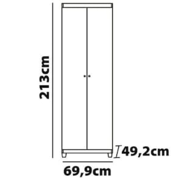 Encontraproduto.com.br - Armário Multiuso Bartira Gigante com 2 Portas e 5 Prateleiras Branco Fosco