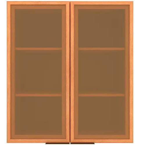 Armário Aéreo Bartira Cristal MDP 15mm com 2 Portas com Vidro e 2 Prateleiras - 80cm de largura
