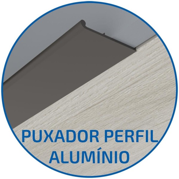 Encontraproduto.com.br - Armário Aéreo Bartira Cristal MDP 15mm com 2 Portas e 2 Prateleiras - 80cm de largura Freixo/Azul Wood