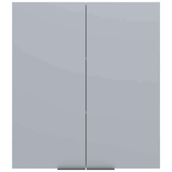 Encontraproduto.com.br - Armário Aéreo Bartira Cristal MDP 15mm com 2 Portas e 2 Prateleiras - 80cm de largura Freixo/Azul Wood