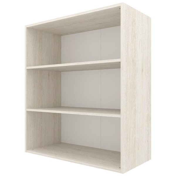 Encontraproduto.com.br - Armário Aéreo Bartira Cristal MDP 15mm com 2 Portas e 2 Prateleiras - 80cm de largura Freixo/Azul Wood