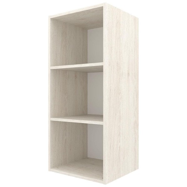 Encontraproduto.com.br - Armário Aéreo Bartira Cristal MDP 15mm com 1 Porta e 2 Prateleiras - 40cm de largura Freixo/Azul Wood