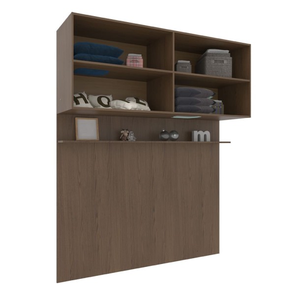 Encontraproduto.com.br - Módulo Ponte 160 Bartira Lugano com 4 Portas e 2 Prateleiras Casal - Avelã/Capuccino